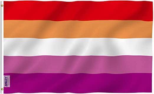 Amazon.com : Anley Fly Breeze 3x5 Feet Sunset Lesbian Pride Flag - Vivid Color and Fade Proof - Canvas Header and Double Stitched - LGBT Les Sunset Pride Flags Polyester with Brass Grommets 3 X 5 Ft : Garden & Outdoor