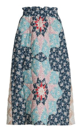 Talia Quilted Cotton Midi Skirt By Sea | Moda Operandi