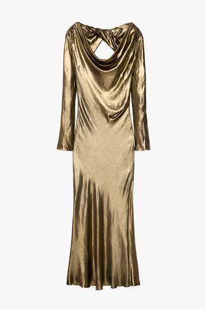 LIMITED EDITION DRESS WITH DRAPED DETAIL - Golden | ZARA United Kingdom
