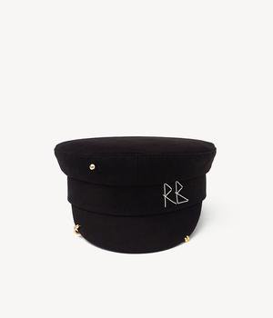 Black pierced cotton baker boy cap – RUSLAN BAGINSKIY