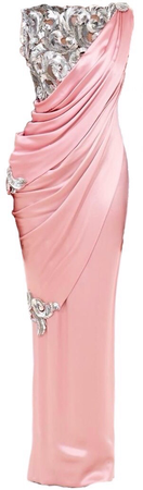 pink satin Indian dress