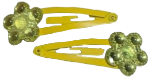 yellow rhinestone flower hair clips