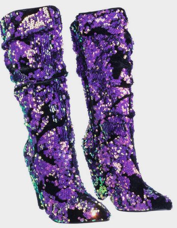 Purple Sequin Boots