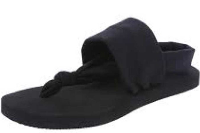 black flip flops sandals