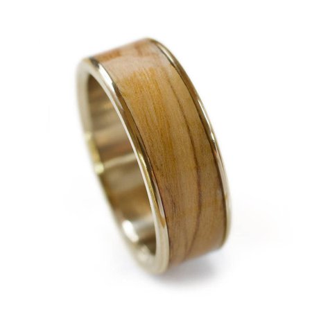 Gold Wood Ring Bethlehem Olive Wood Ring in 14k Yellow Gold - Etsy Mexico