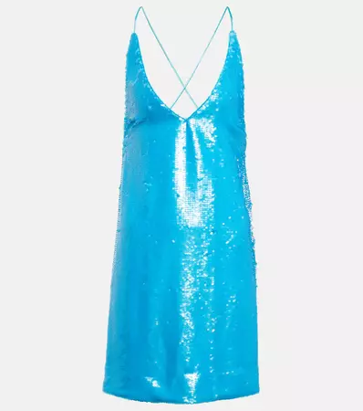 Sequined Minidress in Blue - Ganni | Mytheresa