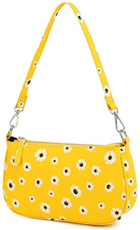 Amazon.com: Leanoria Retro Classic Clutch Tote Bag Small Yellow Handbag Daisy Purse with Zipper Closure Hobo Shoulder Bag for Women (Marguerite Yellow): Clothing