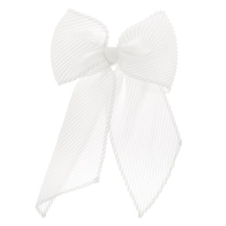 Pleated Chiffon Hair Bow Clip - White | Icing US