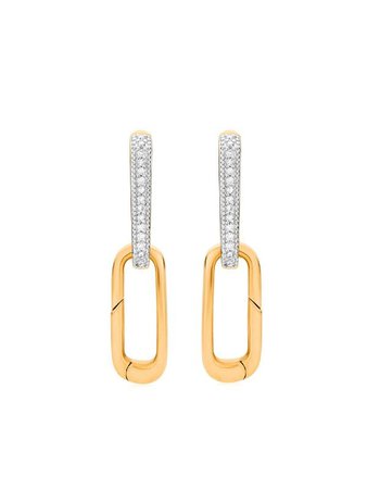 Monica Vinader 18kt gold vermeil Alta Capture Charm diamond earrings - FARFETCH