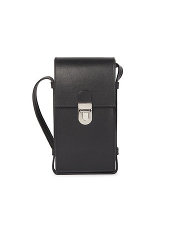Saint Laurent Leather Phone Holder | Saks Fifth Avenue