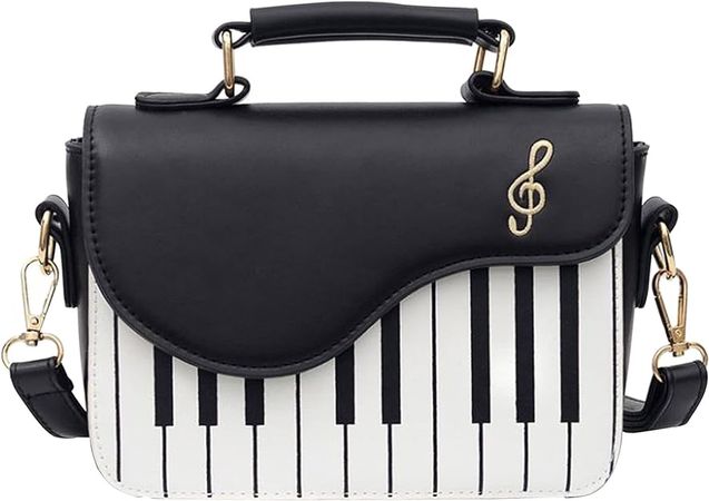 Amazon.com: Zeph Hosea Women Piano Pattern Music Note Top Handle Satchel Mini Size Crossbody Tote Bag Purse (Black) : Clothing, Shoes & Jewelry