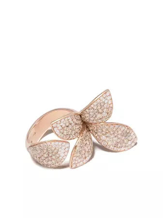 Shop Pasquale Bruni 18kt rose gold Giardini Segreti diamond ring with Express Delivery - FARFETCH