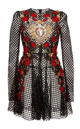 DOLCE&GABBANA : SS2015 Netted Lace Rose Embroidered Long Sleeve Dress | Sumally