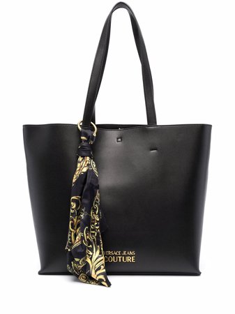 Versace Jeans Couture logo-lettering handkerchief-detail Tote - Farfetch