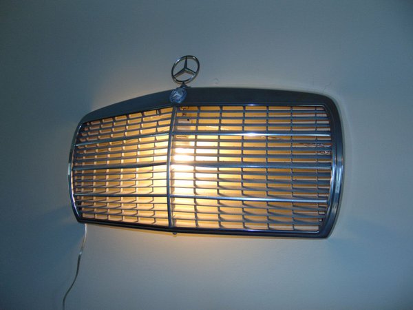 Vintage Mercedes Benz Chrome Grille Wall Light - Scone - accent light - vintage auto - man cave - car grill - car grille - auto art | Car part furniture, Car parts decor, Automotive decor