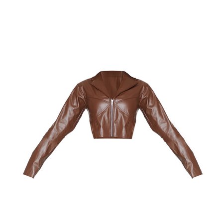 brown leather corset jacket