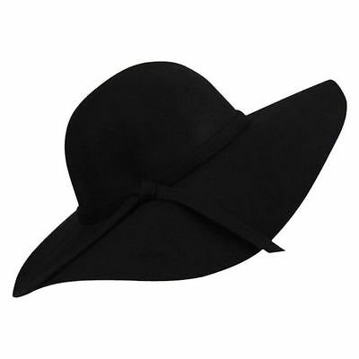 HOT! Vintage Women Wide Brim Floppy Warm Wool Blend Felt Hat Trilby Bowler Cool | eBay