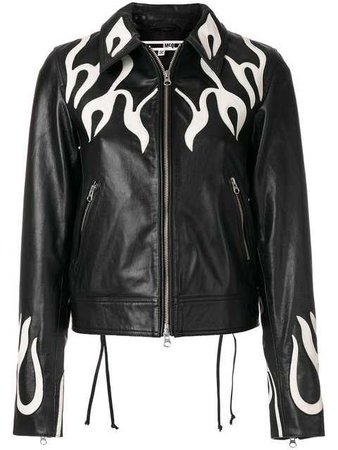 McQ Alexander McQueen Flame Effect Leather Jacket - Farfetch