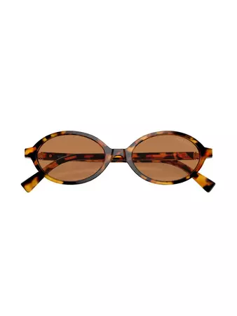 Miu Miu Eyewear tortoiseshell-effect oval-frame Sunglasses - Farfetch