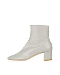 Lyst - Topshop Mercury Leather Ankle Boots in Gray
