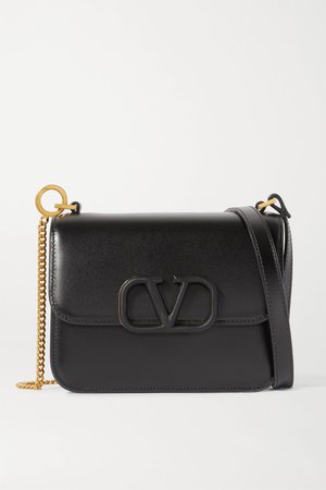 Black Valentino Garavani VSLING small leather shoulder bag | Valentino | NET-A-PORTER