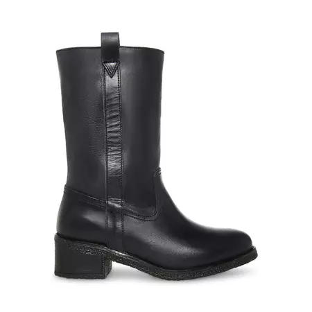 WINNY Black Leather Western Boot | Women's Boots – Steve Madden