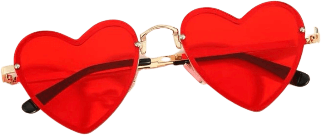 red heart glasses
