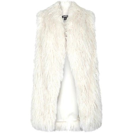 Women’s Waistcoats & Gilets DKNY Ivory Faux Fur Gilet