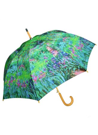green floral umbrella rain