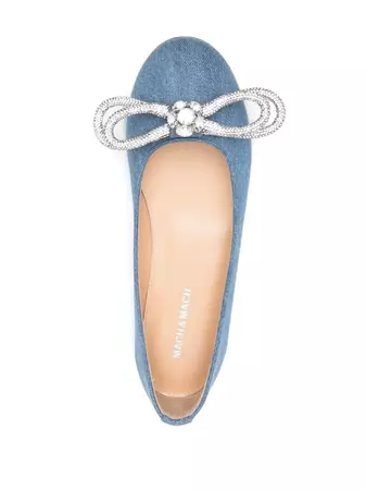MACH & MACH crystal-embellished Bow Ballerina Shoes - Farfetch