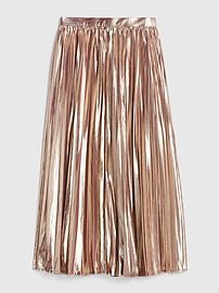 Metallic Pleated Midi Skirt | Gap