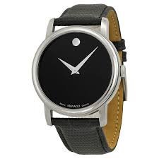 Amazon.com: Movado Men's 2100002 "Museum" Stainless Steel and Black Leather Strap Watch: Watches