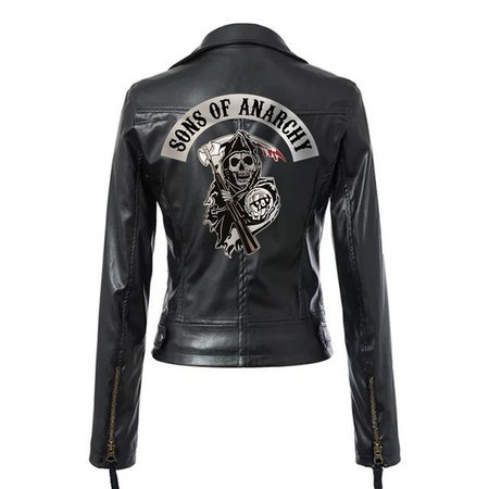 (Size:S-3XL) Women Sons of Anarchy Pu Leather Jacket Locomotive Jacket Slim Motorcycle Jacket Women Leather Jacket | Wish