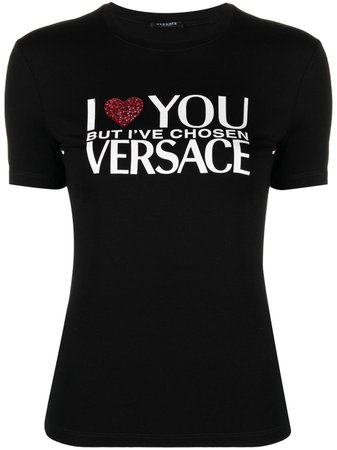 Versace slogan-print T-shirt - Farfetch