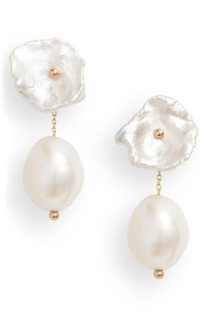 Poppy Finch Petite Pearl Convertible Drop Back Earrings | Nordstrom