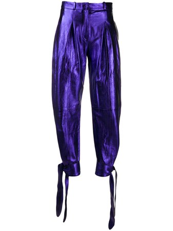 The Attico High Waisted Metallic Trousers Aw19 | Farfetch.com