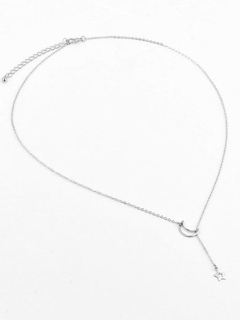 Star Lariats Moon Detail Chain Necklace | ROMWE