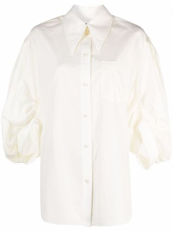 Shop Simone Rocha gathered puff-sleeve blouse with Express Delivery - FARFETCH
