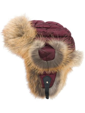 Liska fox fur panelled trapper hat