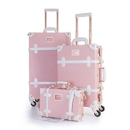 Shop UNIWALKER Vintage Suitcase Embossed Pink – Luggage Factory