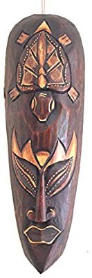 Amazon.com: OMA Lucky Turtle African Mask Wall Hanging Wood Carved African Decor Brand (12"): Home & Kitchen