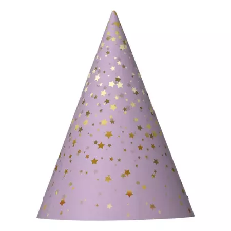 Petite Golden Stars Party Hat-Lavender Party Hat | Zazzle.com