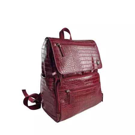iPack Croc Backpack Diaper Bag with Adjustable Straps and Top Carry Handle, Maroon - Walmart.com