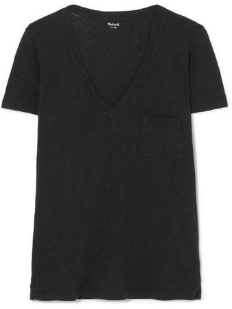 Whisper Slub Cotton-jersey T-shirt - Black