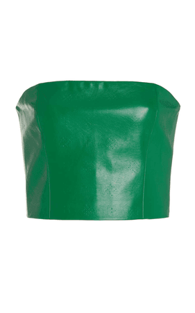 Green leather tube top