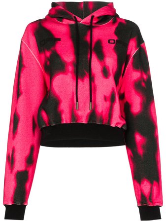 OFF-WHITE cropped tie-dyeddr hoodie