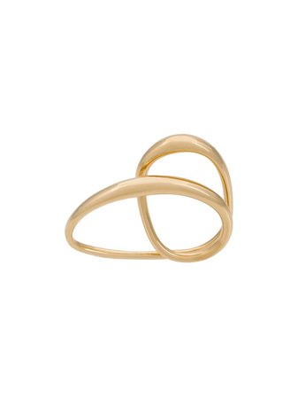 Charlotte Chesnais Heart two-finger gold-plated Ring - Farfetch