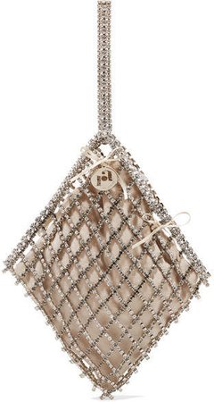 Honore Crystal-embellished Gold-tone And Velvet Tote