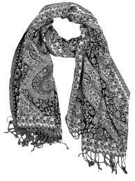 paisley scarf - black and white