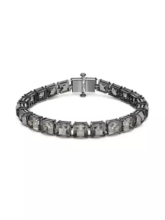 Swarovski Millenia Ruthenium-Plated Square Cut Crystal Bracelet
